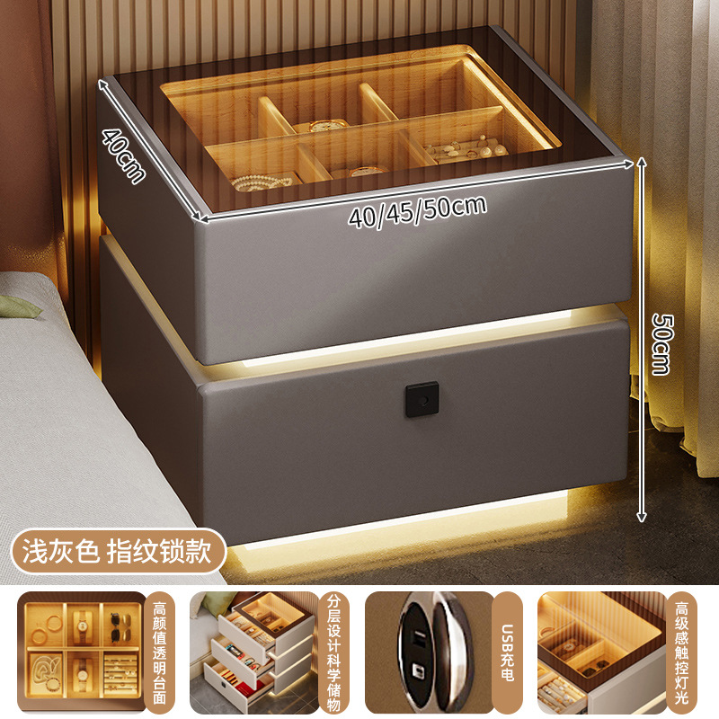 2024 nueva meseta de cabecera lujosa luz de lujo de alto nivel lámpara de cinta de vidrio cama principal precio de alta red armario de almacenamiento