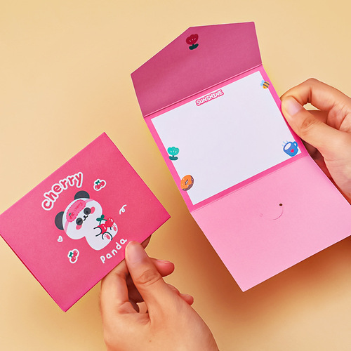 Cartoon ins envelope style greeting card, holiday blessing message, thank you postcard, cute creative small card