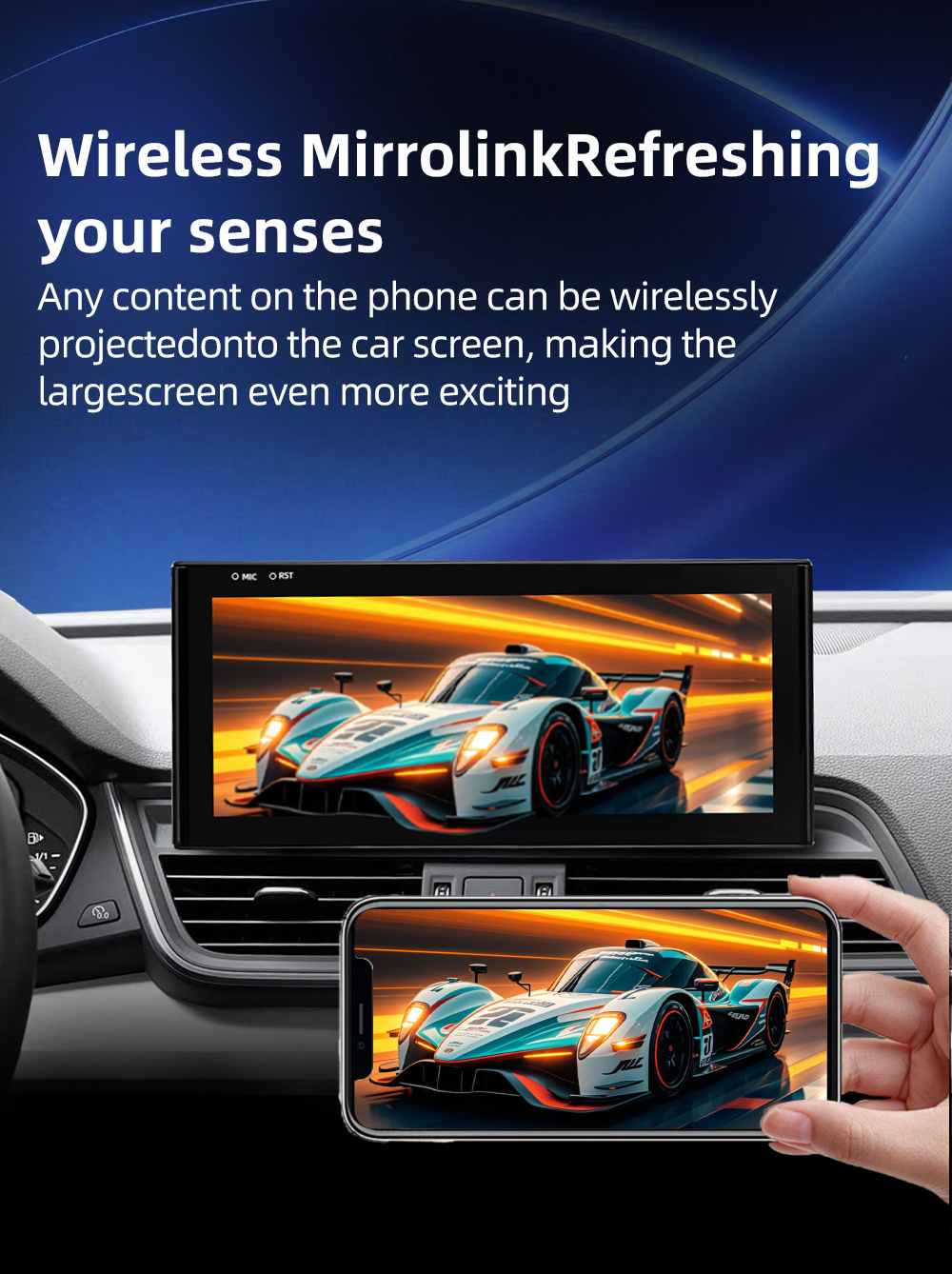 Large screen central control car navigation system compatible with Audi Q5L FY 2018-2021, Android wireless Carplay