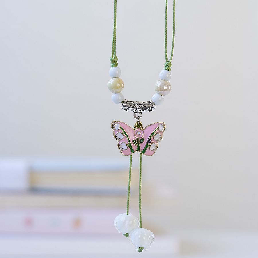 1 Piece Fashion Flower Butterfly Imitation Pearl Alloy rope Womenu0027S Necklace