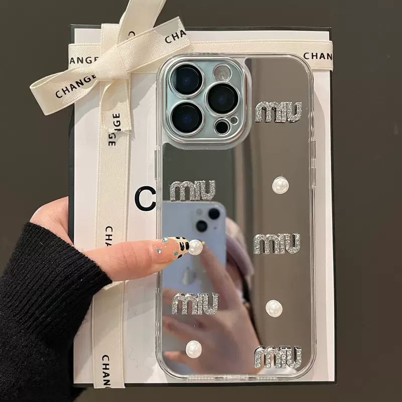 Apple, трёхмерный совместимый iPhone 15/14/13 из жемчужины, чехол для телефона, зеркало, iphone, 16примакс