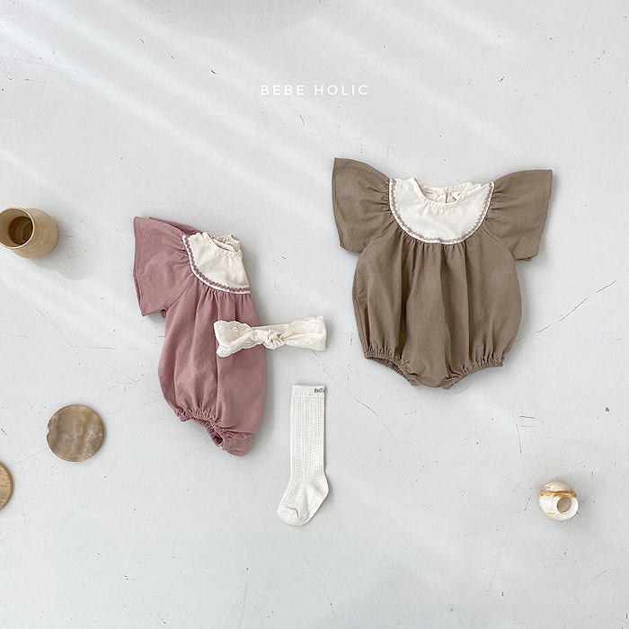 INS bebé mameluco Bebé Ropa de verano bebé niña mono niña vaina ropa de verano pequeño vuelo manga mameluco
