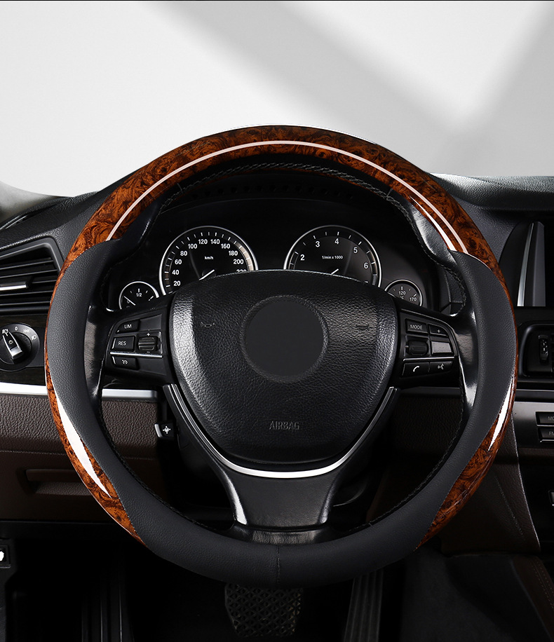 Car Steering Wheel Cover Peach Wood Grain Four Seasons Universal Non-Slip Sweat Absorbing High-Level Internet Celebrant Decorative Summer Handpiece Cover for Men