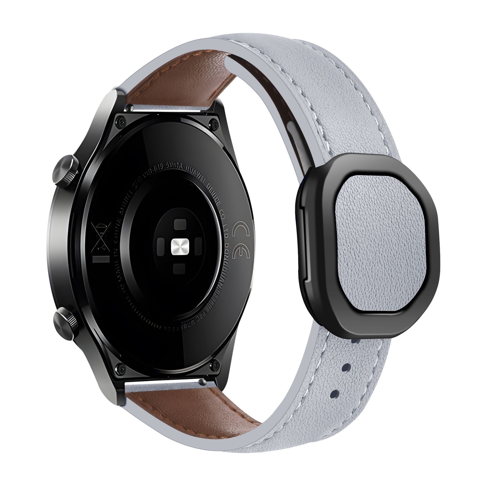 Sobib Samsungi ja Huawei moodsa stiiliga kellarihmadele, 20 mm ja 22 mm, Nautiluse magnetilise kokkupandava pandlaga nahast kellarihmadele._voghion.com