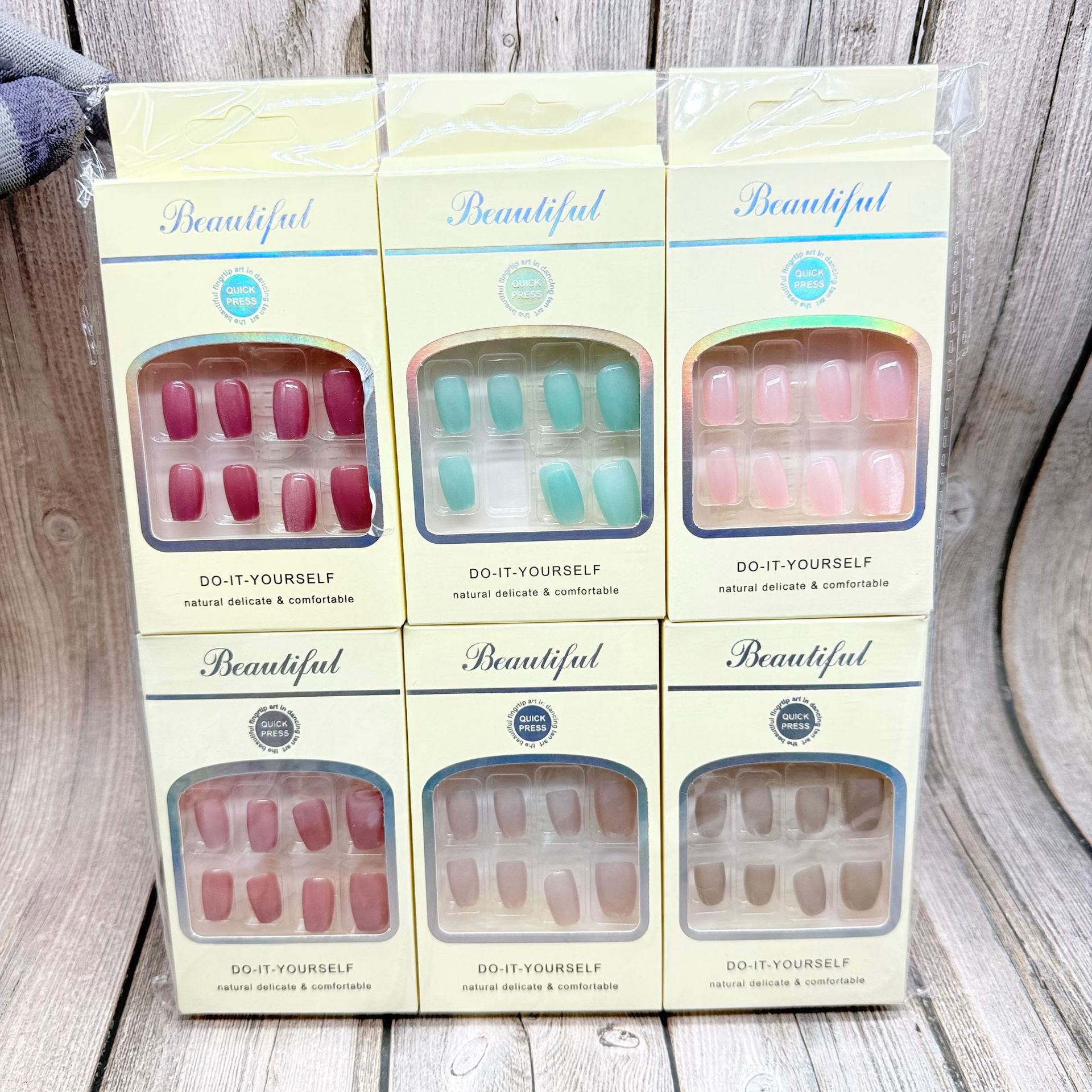 Pieza de belleza de uñas parche de uñas falso con pegamento calcomanías de uñas desgarrable Estudiante Adulto esmalte de uñas