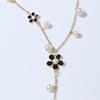 Long sweater flower-shaped from pearl, necklace with tassels, fashionable accessories, South Korea