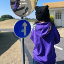 LM不退不换 儿童新款男女童秋冬龟裂印花三角标贴布抓绒连帽卫衣