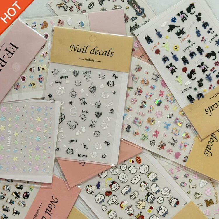 Korean-style ins-style base film DIY stickers, three-dimensional embossed cartoon cute phone and camera decorative stickers, nail stickers Korean-style ins-style base film DIY stickers, three-dimensional embossed cartoon cute phone and camera decorative stickers, nail stickers