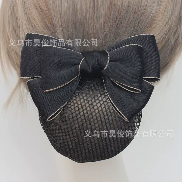 Professional hair net nurse hair flower hotel waiter bow hairpin bank net bag factory wholesale hair accessories headdress