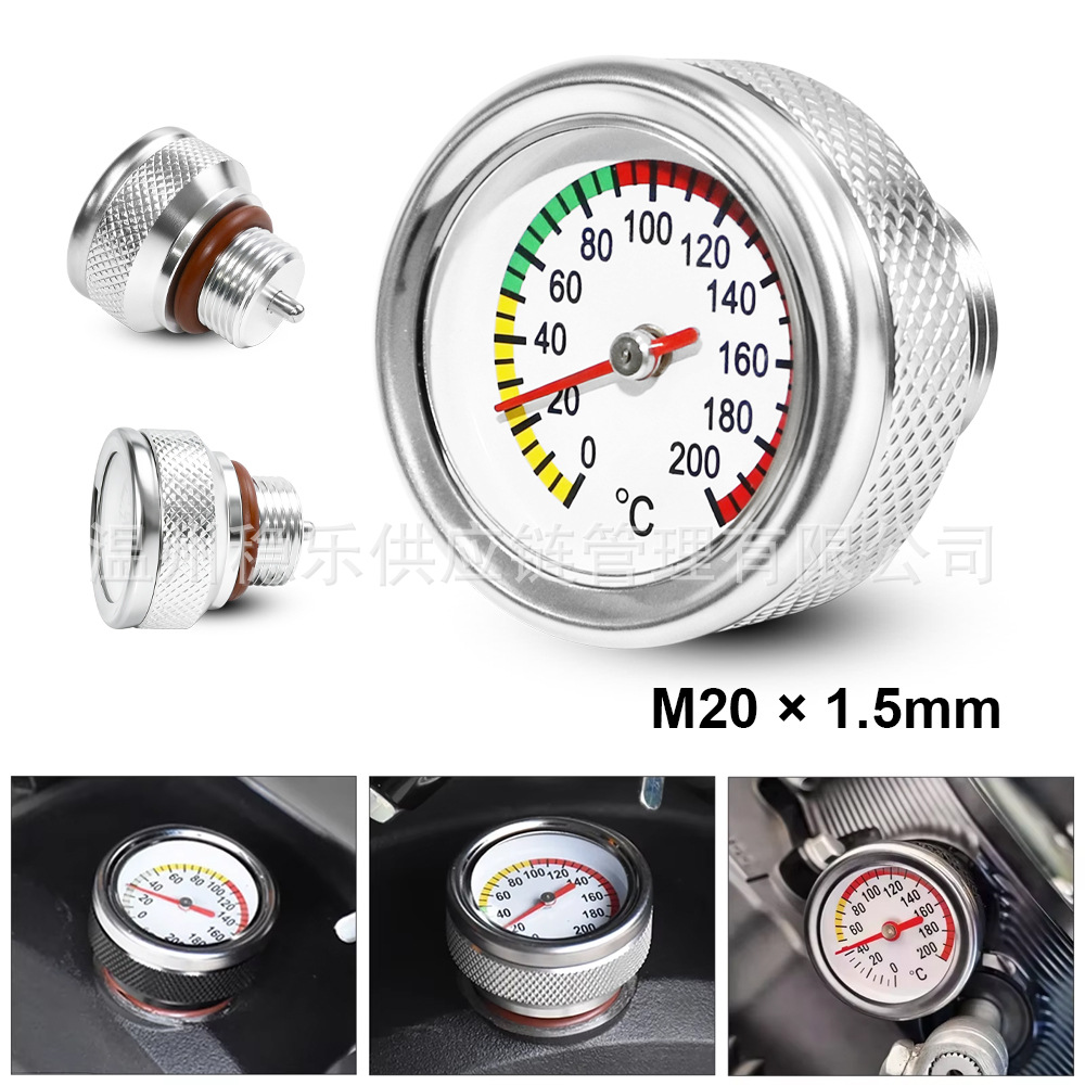 Motorcycle Oil Temperature Gauge M20*1.5Mm 0-40 ° C Modified Engine Oil Temperature Monitoring Meter