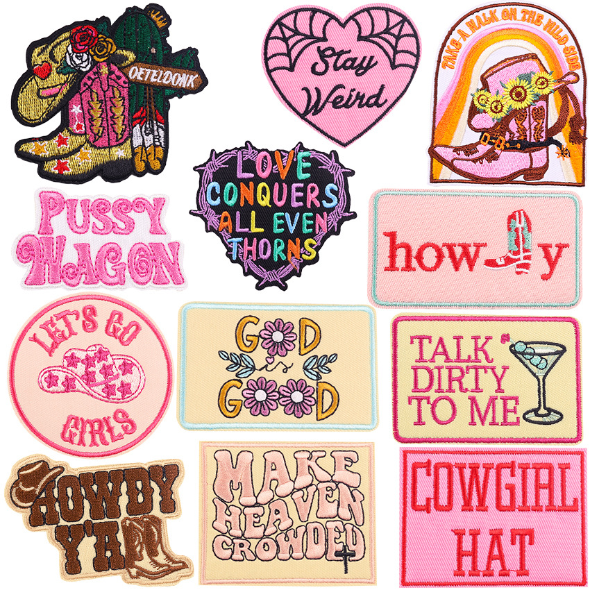 12g Weight Clothing Sticker Patches Classification 1 Piece Quantity Embroidery thread Material Letter, Boots Pattern Cute Style 1 Piece Cute Letter Boots Embroidery Thread Clothing Sticker Patches 无