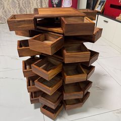 南美胡桃木鲁班旋转机关盒收纳茶具珠宝手串文玩核桃收纳文玩手串
