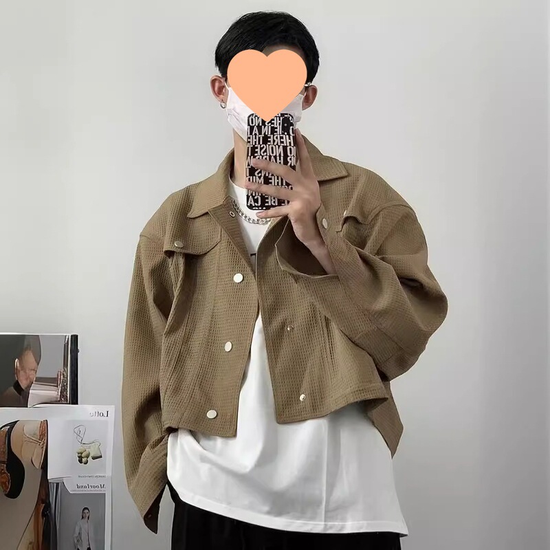 Designer Retro Short Jacket for Men and Women, Spring and Autumn New Trendy Brand Workwear Silhouette, Stylish and High-End Coat