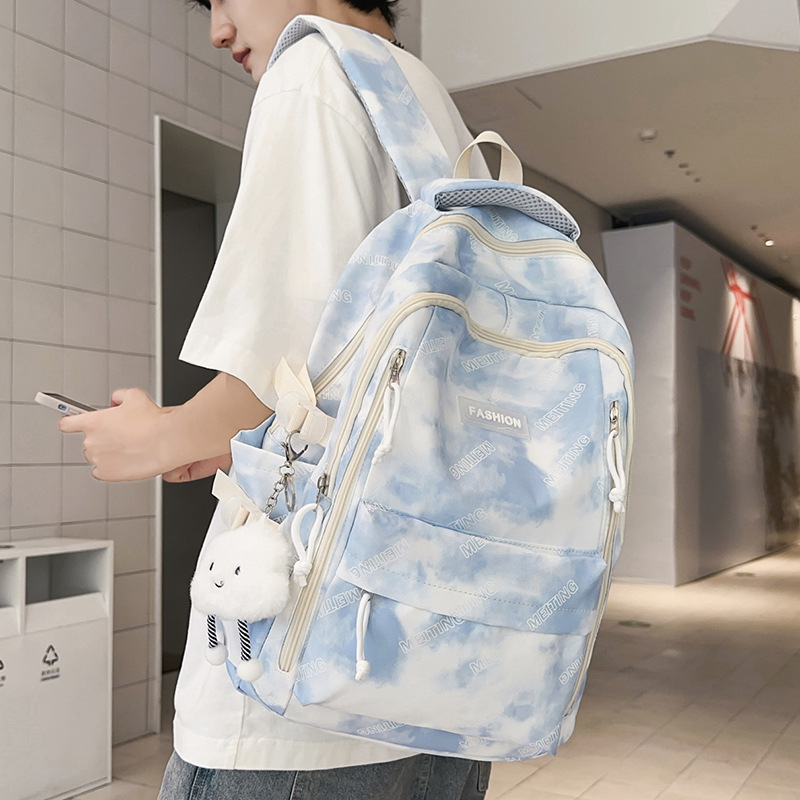 Schoolbags for Boys, Junior High School Students, Female Students, Blue High-Looking, Large-Capacity Shoulder Bags, Youth Men's Backpacks