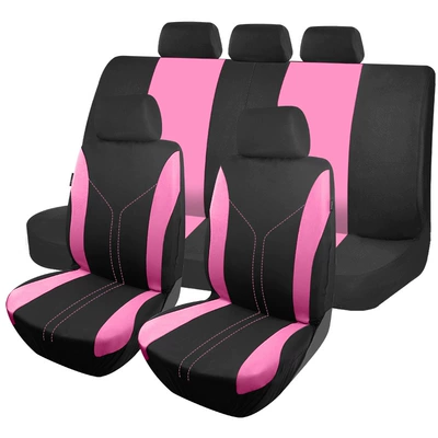 Car Seat Cover Cushion, Universal seat cover - pink-2-front-seats-4-piece-set