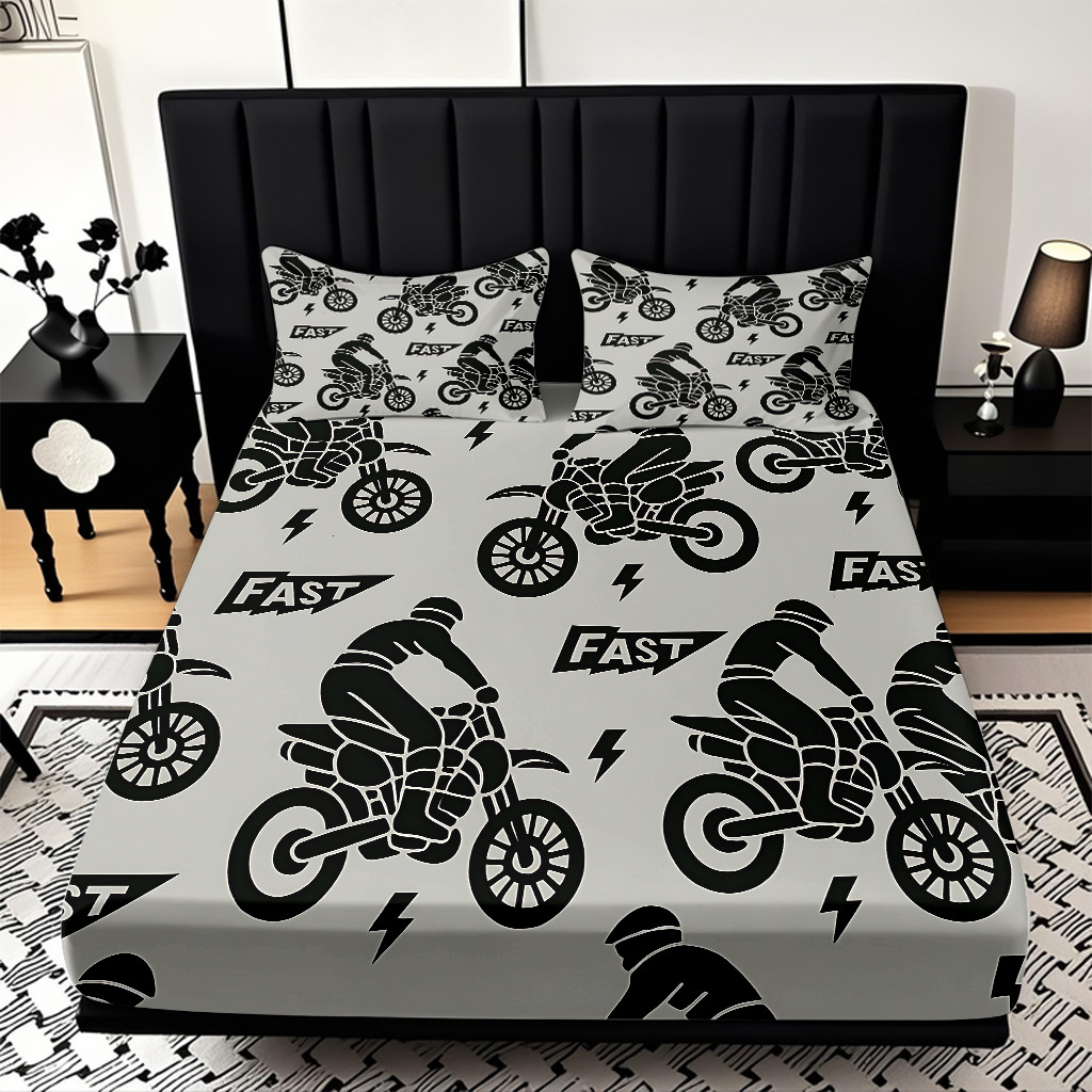 TEMU / JIT transfronterizo suave cama molida Kits cool motocicleta impresión digital HD se puede ajustar