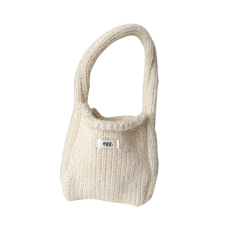 Nuevo huevo de punto de lana bolso para las mujeres Otoño e Invierno estilo coreano simple todo-partido pequeño bolso portátil pequeño bolso cuadrado