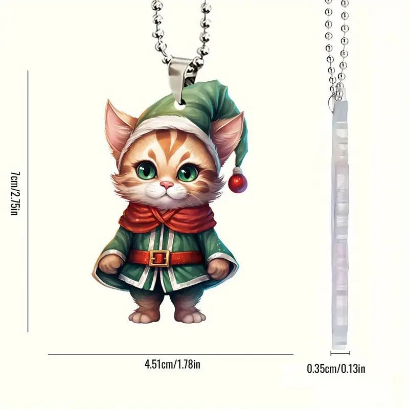 Cross-border nuevo adorable gatito colgante acrílico plano de vacaciones colgante de espejo retrovisor de automóvil colgante de llavero colgante