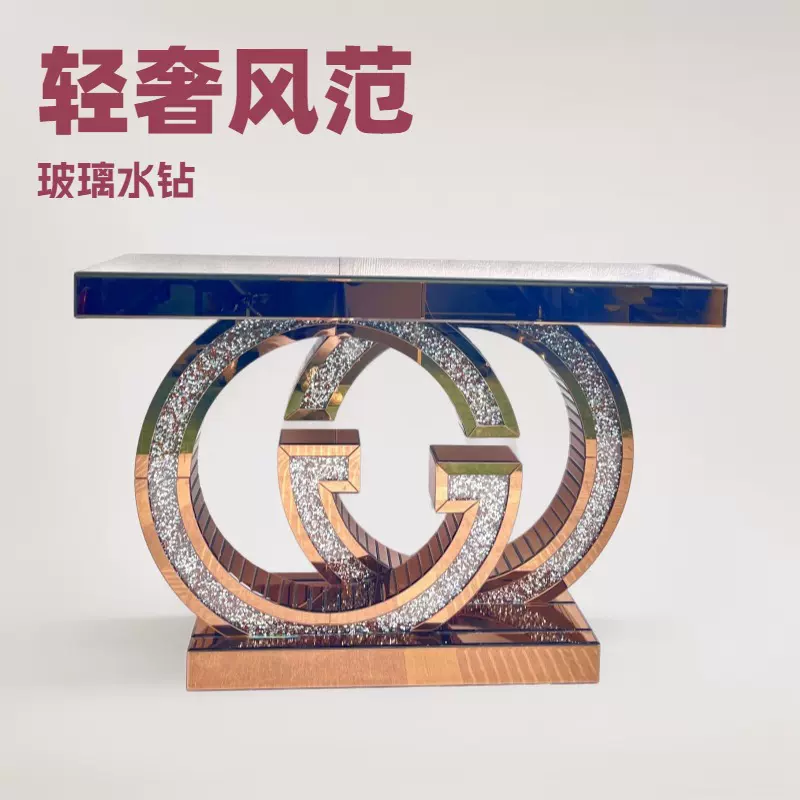 轻奢玄关柜现代简约家具镜面装饰隔断入户玄关台