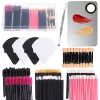 Storage box, brush for eyelashes, lip pencil, triangular double-sided sponge, palette, 1 pieces, 100 pieces, 100 pieces, 70 pieces, 30 pieces, 4 pieces