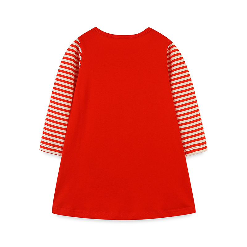 Suministro transfronterizo estilo europeo y americano otoño niñas vestido lindo árbol de Navidad costura falda medio y pequeño vestido de bebé de los niños image 4