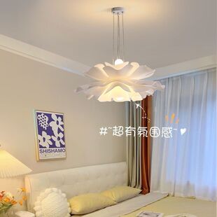 网红北欧奶油风花瓣吊灯客厅卧室书房护眼餐厅吊灯五层花朵吊灯-阿里巴巴