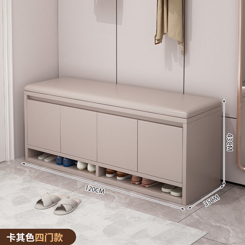Taburete de cambio de zapatos en la puerta del hogar Taburete de zapatos simple moderno Taburete de asiento Gabinete bajo integrado almacenamiento a prueba de polvo Gabinete de zapatos pequeño