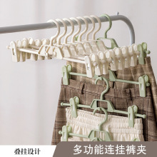 连挂裤夹多功能塑料裤架裤夹防滑痕挂裤子衣架家用带夹内衣晾裙夹