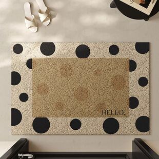 Light Luxury Entrance Door Silk Circle Door Mat, Non-Slip Foot Mat for Entrance, Household Floor Mat, Dirt-Resistant Entrance Carpet