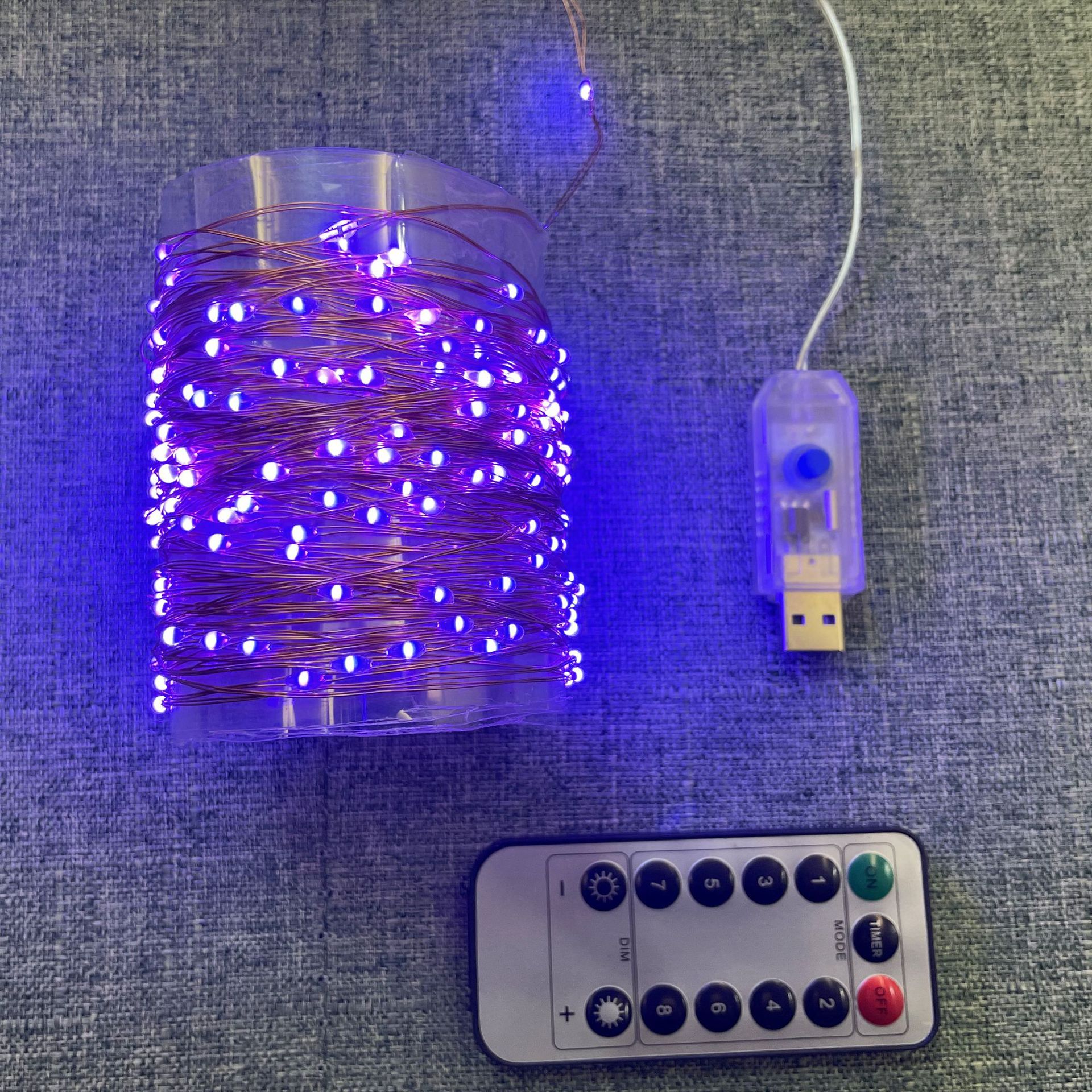 LED luces de cadena al por mayor USB control remoto luces de cadena de alambre de cobre 8 funciones luces decorativas de Navidad luces de colores