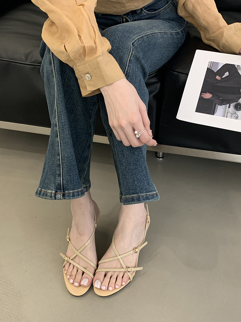 Women's Heeled Sandals Solid Colour Open Toe High Heel Shoes_voghion.com