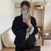 早秋穿搭！韩版高级感好看宽松慵懒风百搭正肩短款牛仔外套女