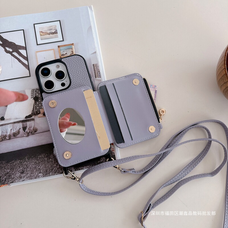 For iPhone16ProMax Ring Buckle Mobile Phone Case Back Cover Apple 13 Crossbody Shoulder Belt Card Protection Leather Case For iPhone16ProMax Ring Buckle Mobile Phone Case Back Cover Apple 13 Crossbody Shoulder Belt Card Protection Leather Case