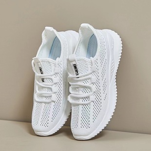 Plus size women's shoes 35-42 women's flying woven shoes breathable mesh shoes comfortable women's shoes foreign trade women's shoes mesh running shoes