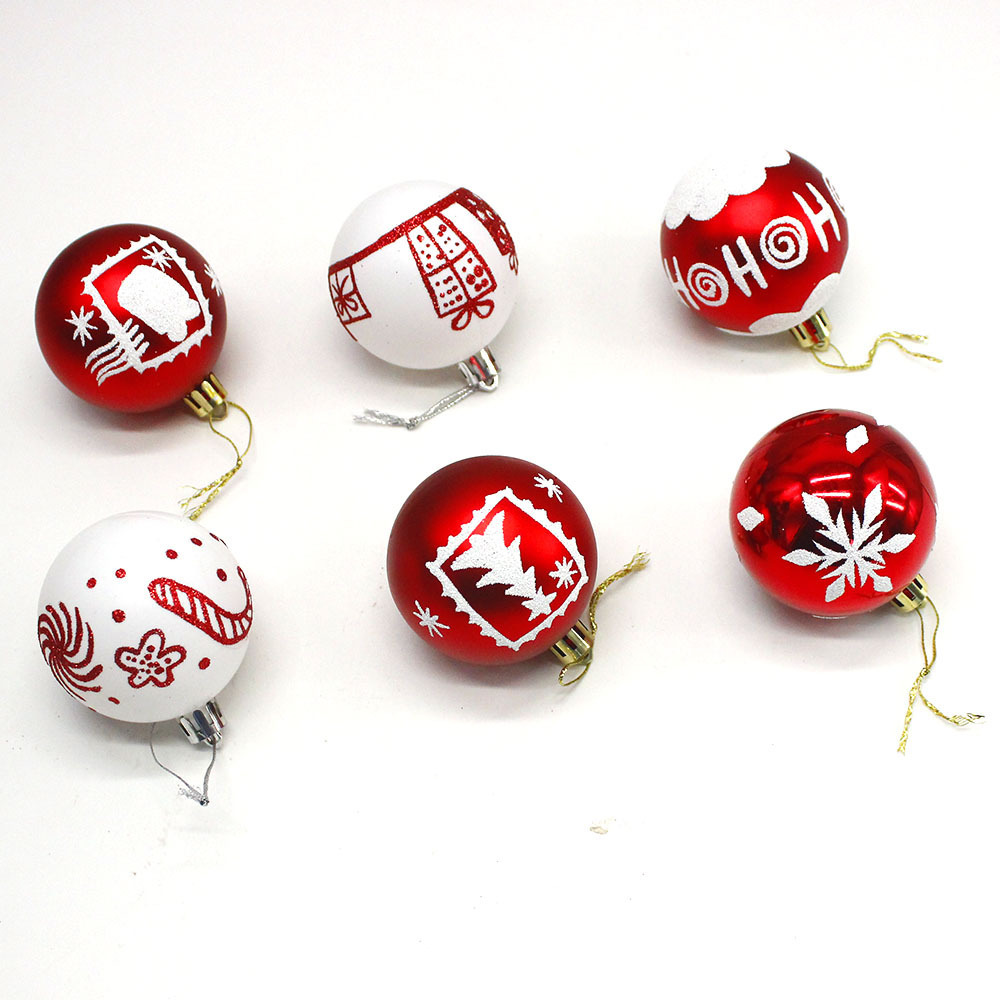 Bolas de Navidad transfronterizas 6cm 16 set de patrones de Navidad Bolas de Navidad Colgar Bolas de Navidad