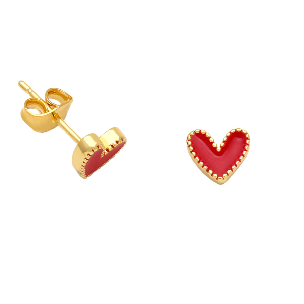 Fashion Heart Shape Copper Plating Ear Studs 1 Pair display picture 3