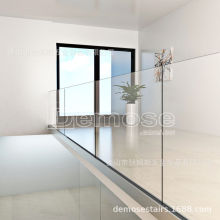 出口品质 U槽无框玻璃栏杆 铝合金U型玻璃卡槽 12mm钢化玻璃栏杆