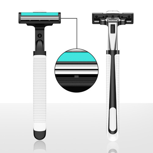 Manual razor old-fashioned shaving razor anti-scratch double-layer blade head for men and women safe shaving