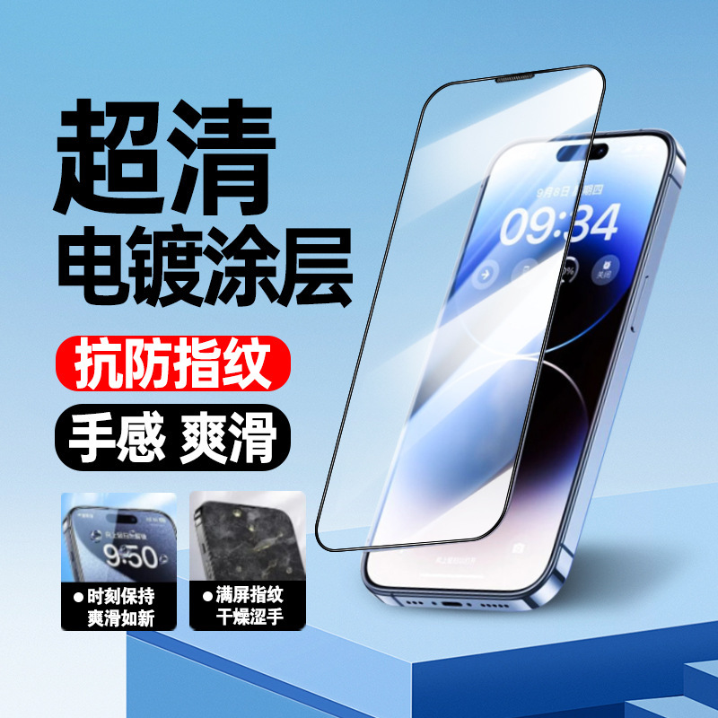 携帯電話の膜はアップルの15最新のiphone14proの超薄型の13promax防爆防指紋強化膜を適用します。|undefined