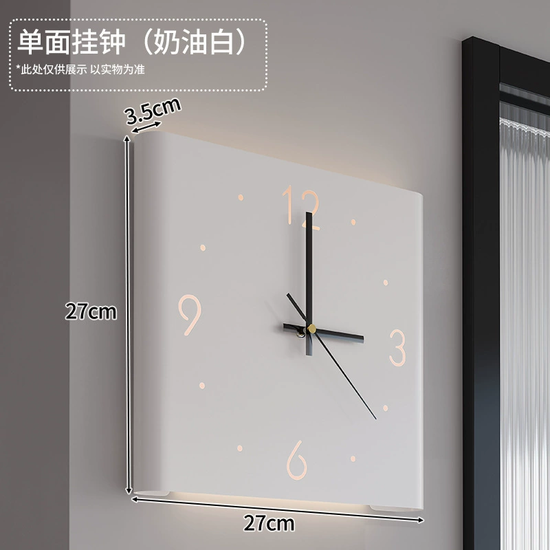 Double-Sided Corner Wall Clock, Creative Crooked Design, Iron, Optional LED Lamp