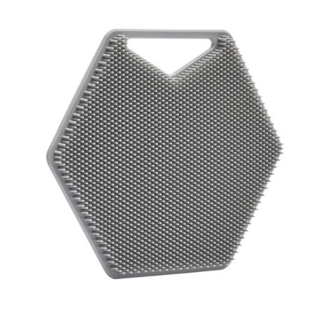 Cepillo de baño de silicona, cepillo de cerdas suaves, ventosa hexagonal, cepillo para lavar la cara, mango, cepillo de masaje para lavar el cabello, cepillo de baño hexagonal