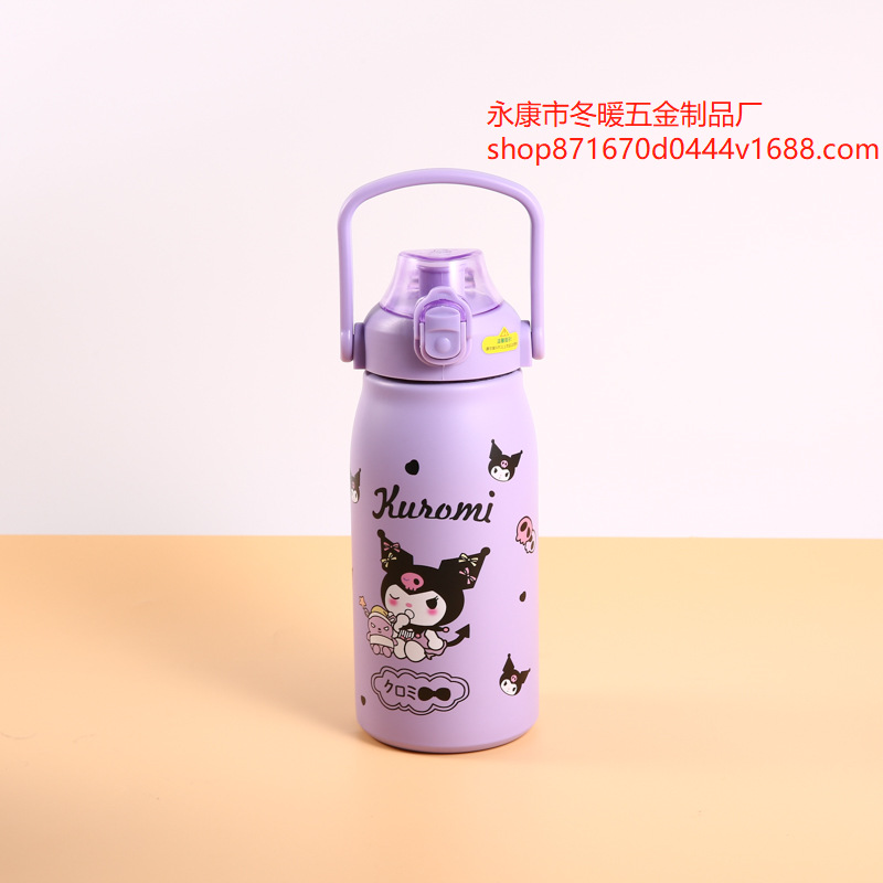 Cruzar la frontera caliente de gran capacidad olla grande de acero inoxidable taza de aislamiento elástico tapa olla portátil con paja taza de agua al aire libre