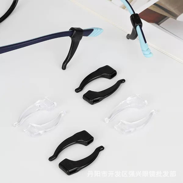 Glasses Non-Slip Cover Large Black Earmuffs Ear Hooks Ear Holders Hanging Fixed Accessories Glasses Leg and Foot Covers Silicone