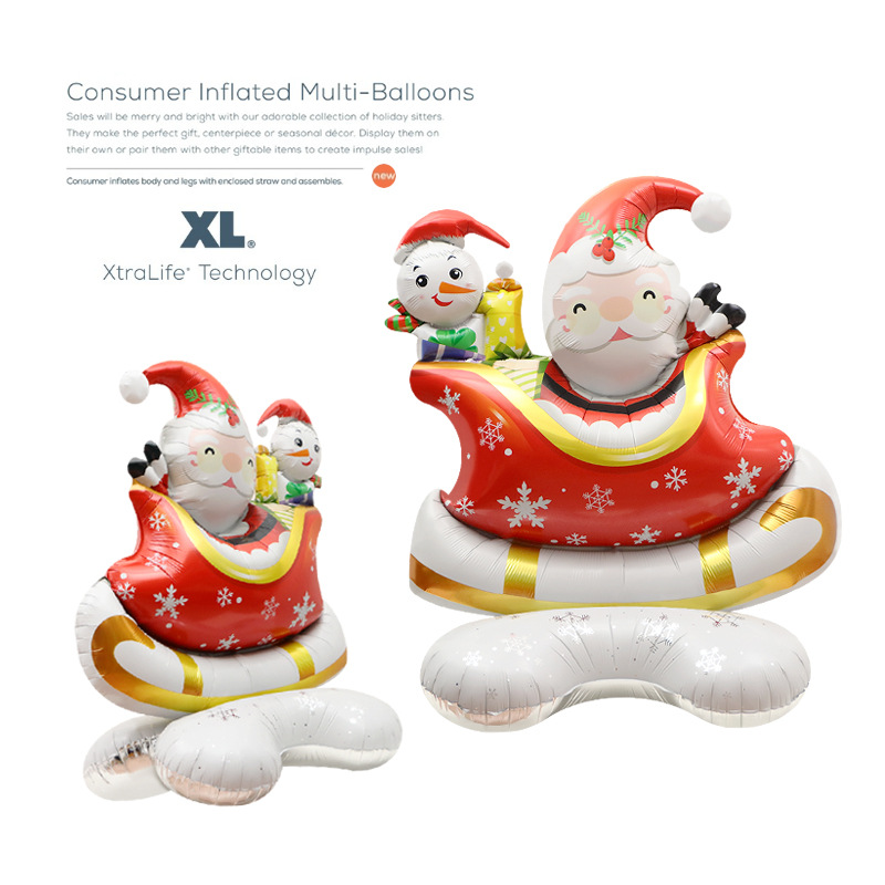 Hjem & Have Vindue Juledekoration rekvisitter legetøj ballon 4D stående jul gammel mand rensdyr juletræ super kæmpe ballon_voghion.com