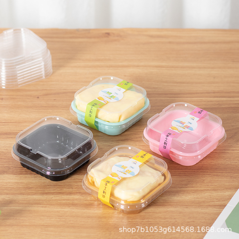 厂家批发 方形西点班戟盒 雪媚娘包装盒 烘焙一次性透明蛋糕盒子