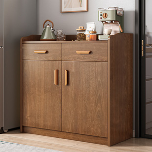 Tea Cabinet, Living Room Sideboard, Household Storage Solid Wood Color Meal Preparation Wall Storage Cabinet Kitchen Cabinet Storage Cabinet