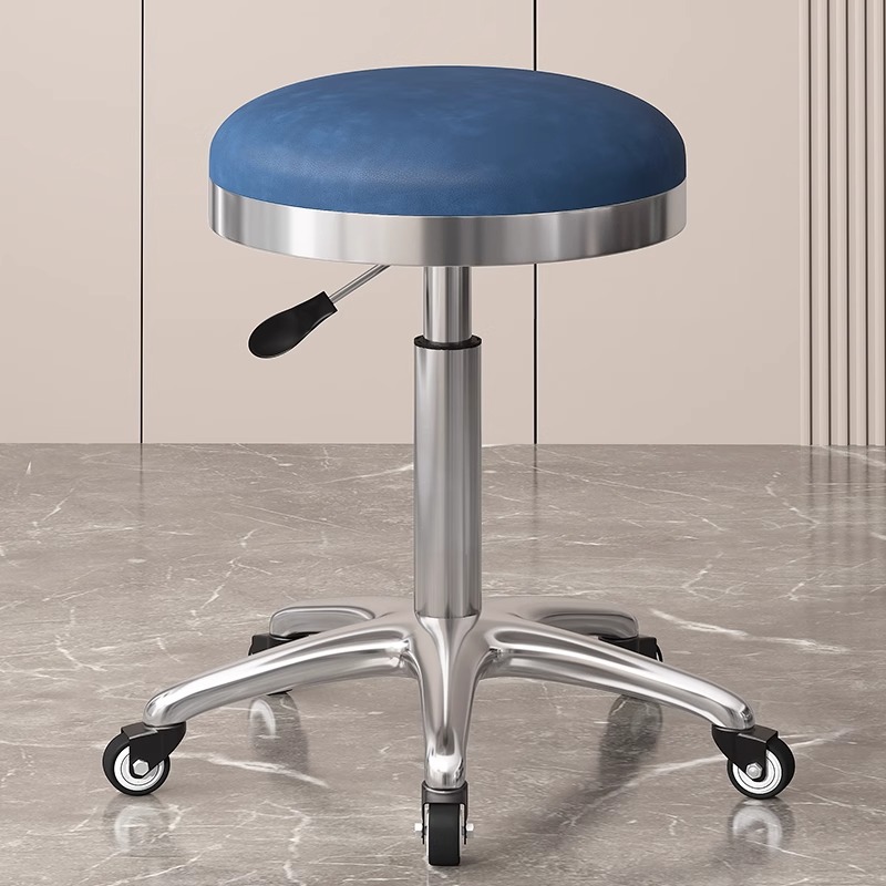 Taburete de belleza, taburete de polea especial para salón de belleza, taburete de peluquería, taburete de peluquería, silla de elevación para manicurista, taburete redondo