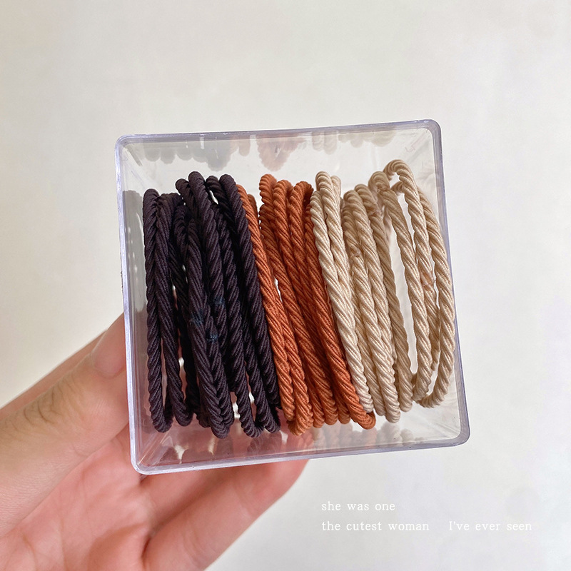 Alta banda de goma elástica banda de pelo cuerda de pelo no duele lazo de pelo alta Cola de Caballo lazo de pelo duradero en caja cuerda de pelo de color coreano