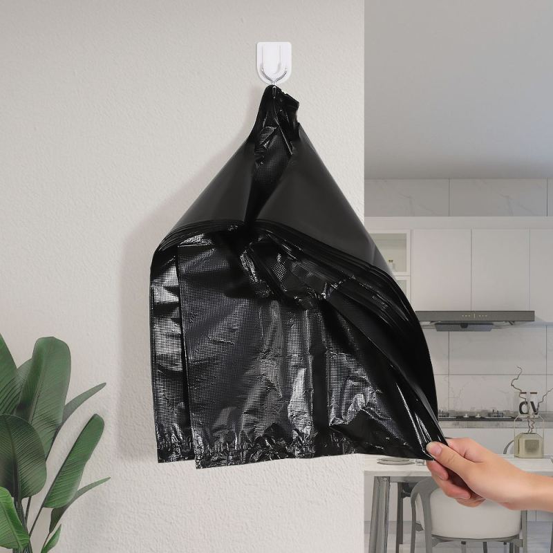 黒色の厚手のキッチン用家庭ごみ袋、使い捨て中大サイズ、ベスト型プラスチック袋、丈夫なベスト型|undefined