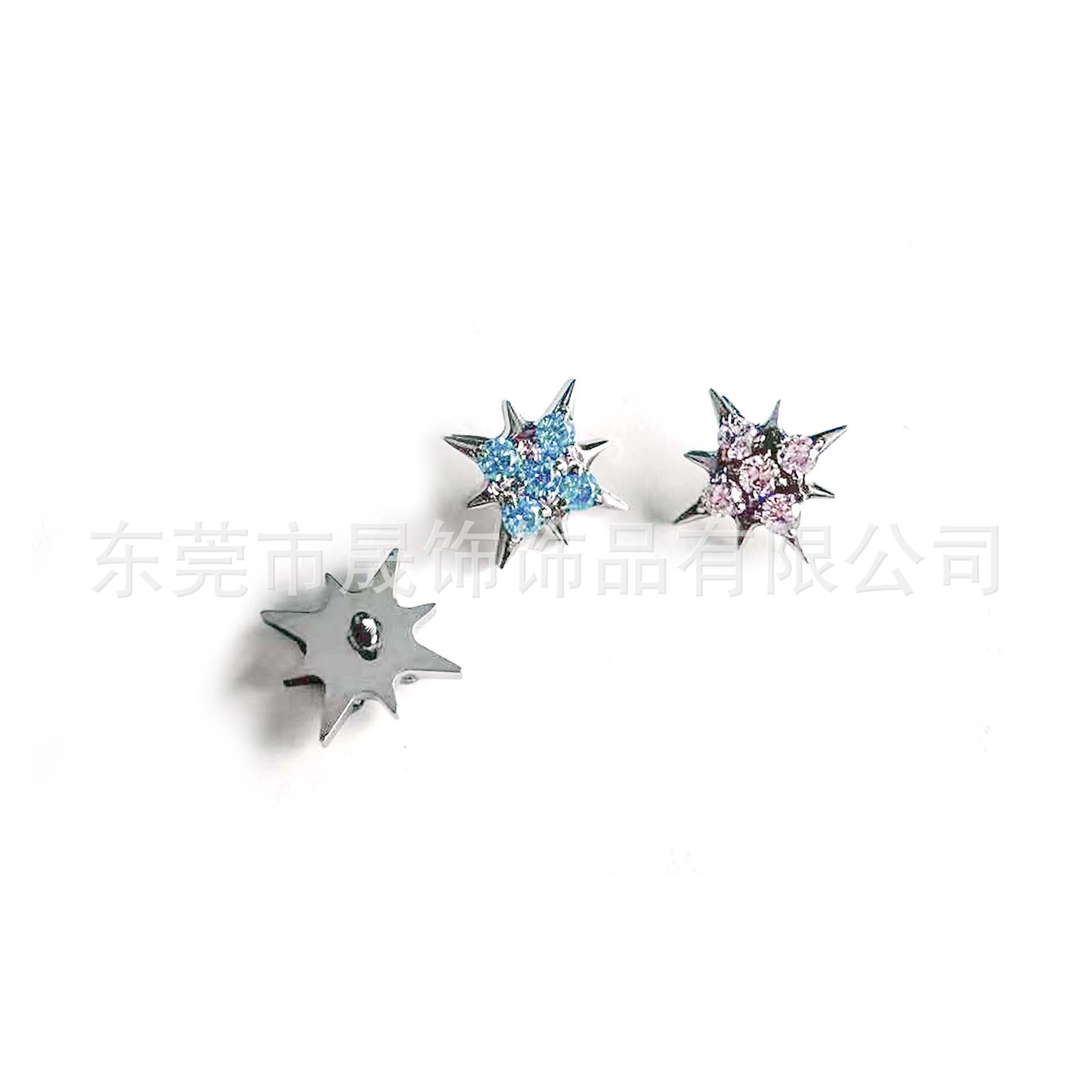 F136 Titanium 八芒 Star Ear Stud Studded Cubic Zirconia Labret Stud G23 Implant Grade Titanium 人体 Piercing Jewelry Accessories 头
